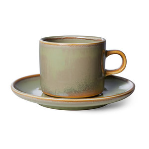 HKLiving Chef ceramics tasse et soucoupe moss HKLiving Chef ceramics tasse et soucoupe moss