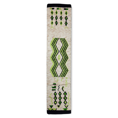 HKLiving Loper wol handgeknoopt neon groen 80 x 370 HKLiving Loper wol handgeknoopt neon groen 80 x 370