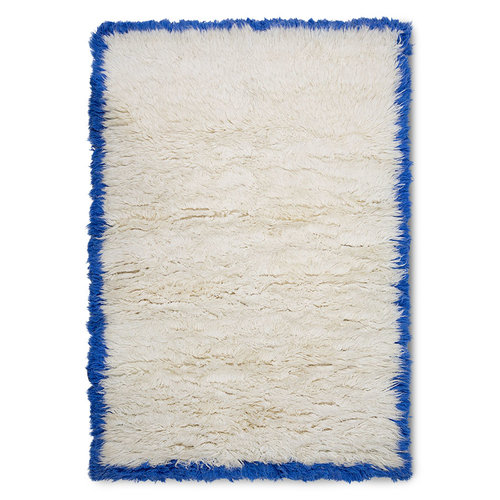 HK Living Blue corner fluffy tapijt wol 170 x 280 HK Living Blue corner fluffy tapijt wol 170 x 280