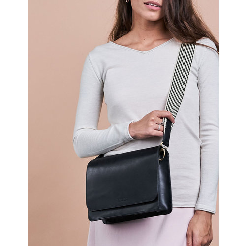 O My Bag Audrey handtas met 2 riemen - klassiek leder zwart