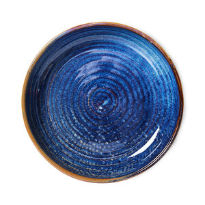 HKLiving Chef ceramics diep bord M rustiek blauw