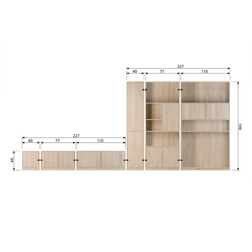 vtwonen Modulair onderkast 77 cm eiken natural mat