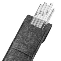 Future rietjes helder glas 18cm - set van 4 + borstel en zakje