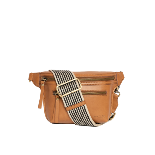 O My Bag Beck's bum bag met checkered riem - appel leder cognac