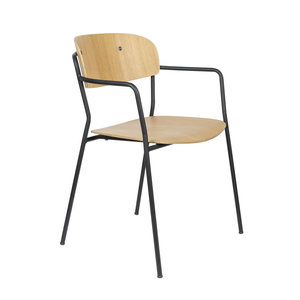 Jolien fauteuil noir/bois - MODÈLE D'EXPOSITION