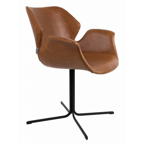 Zuiver Armstoel Nikki bruin PU leer - TOONZAALMODEL Zuiver Armstoel Nikki bruin PU leer - TOONZAALMODEL