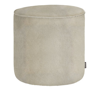 WOOOD Sara pouf haut teddy blanc cassé