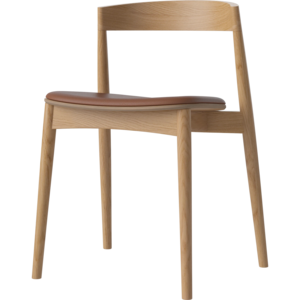 Bolia Kite chaise de salle à manger assise en cuir cognac