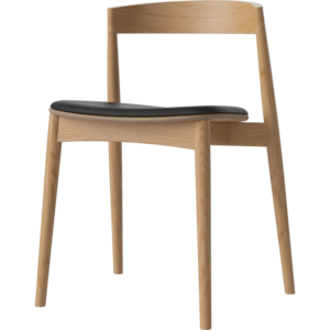 Bolia Kite chaise de salle à manger assise en cuir noir