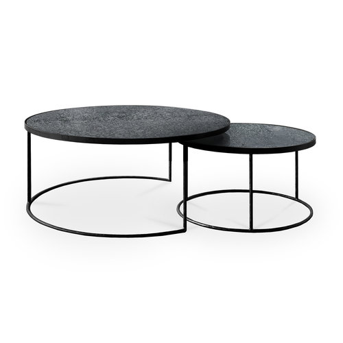 Ethnicraft Nesting salontafel charcoal set van 2