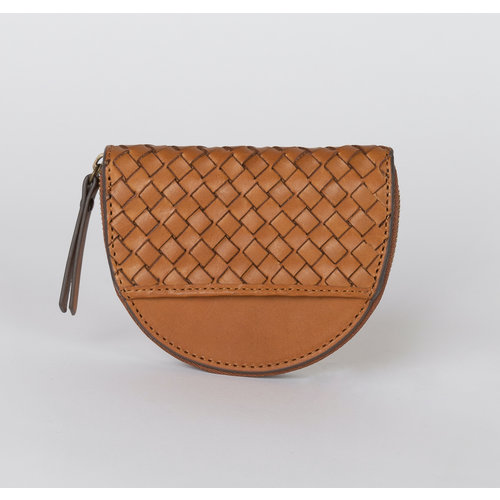 O My Bag Laura portemonnee - klassiek geweven leder cognac