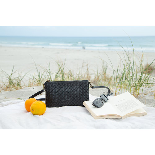 O My Bag Lexi handtas - klassiek geweven leder zwart
