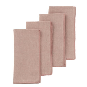 Bungalow Mirra serviette rose 45 x 45 - lot de 4