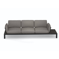 Tami 3-zit outdoor sofa zwart/bamboe incl. zit-en rugkussens