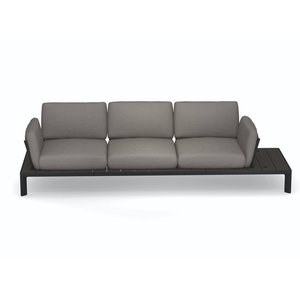 Emu Tami 3-zit outdoor sofa zwart/bamboe incl. zit-en rugkussens