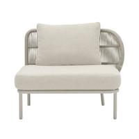 Kodo modular outdoor sofa eenzit links dune white inclusief zit- en rugkussen carbon beige