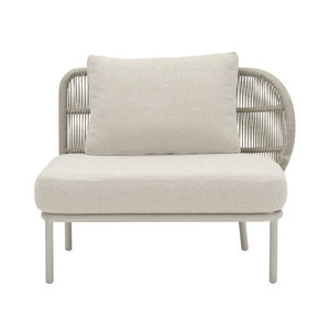 Vincent Sheppard Kodo modular outdoor canapé 1-place gauche dune white incl. coussin d'assise et de dossier carbon beige