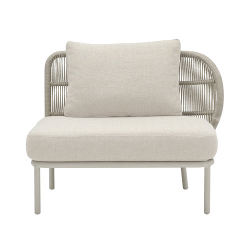 Vincent Sheppard Kodo modular outdoor sofa eenzit links dune white inclusief zit- en rugkussen carbon beige