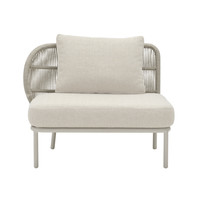 Kodo modular outdoor sofa eenzit rechts dune white inclusief zit- en rugkussen carbon beige