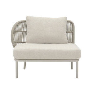 Vincent Sheppard Kodo modular outdoor canapé 1-place droit dune white incl. coussin d'assise et de dossier carbon beige