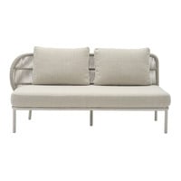 Kodo modular outdoor sofa tweezit rechts dune white inclusief 1 zit- en 2 rugkussens carbon beige