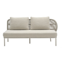Kodo modular outdoor sofa tweezit links dune white inclusief 1 zit- en 2 rugkussens carbon beige