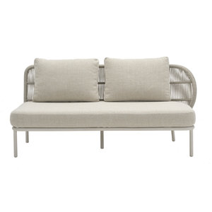 Vincent Sheppard Kodo modular outdoor sofa tweezit links dune white inclusief 1 zit- en 2 rugkussens carbon beige