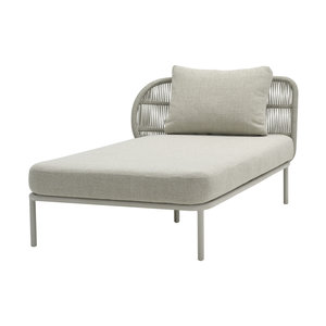 Vincent Sheppard Kodo modular outdoor sofa chaise longue rechts dune white inclusief  zit- en  rugkussen carbon beige