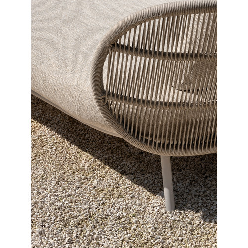 Vincent Sheppard Kodo modular outdoor sofa eenzit rechts dune white inclusief zit- en rugkussen carbon beige