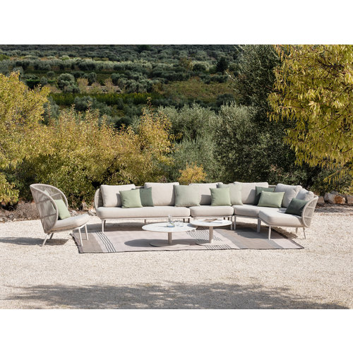 Vincent Sheppard Kodo modular outdoor poef dune white inclusief  zitkussen carbon beige