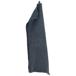 Lapuan Kankurit TERVA serviette noire et graphite en lin lavé-tencel-coton 65 x 130