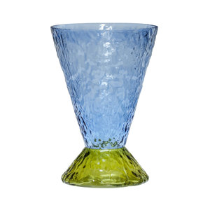 Hübsch Abyss vase bleu clair/olive