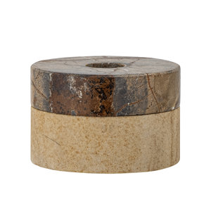 Bloomingville Dalin bougeoir multifonction en grès sablé marron - lot de 2