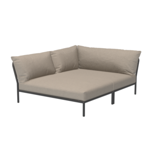 Houe Level2 canapé lounge cosy corner gauche sunbrella heritage - cadre gris foncé