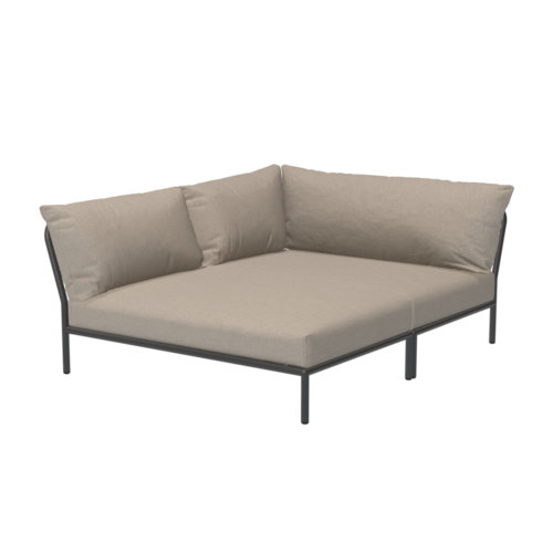 Houe Level2 lounge sofa cosy corner left sunbrella heritage - donkergrijs frame