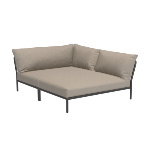 Houe Level2 lounge sofa cosy corner right sunbrella heritage - donkergrijs frame