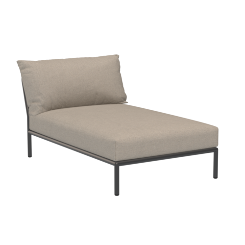 Houe Level2 lounge sofa cosy chaise longue sunbrella heritage - donkergrijs frame