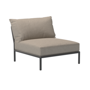Houe Level2 canapé lounge module central sunbrella heritage - cadre gris foncé
