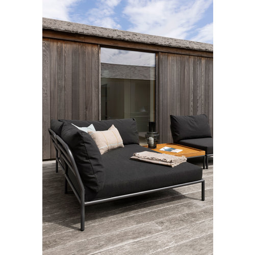 Houe Level2 lounge sofa ottoman sunbrella heritage - donkergrijs frame