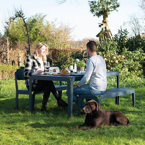 Weltevree Bended tuintafel 180 cm grijsblauw