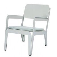 Bended loungestoel agate grijs inclusief grijs kussen