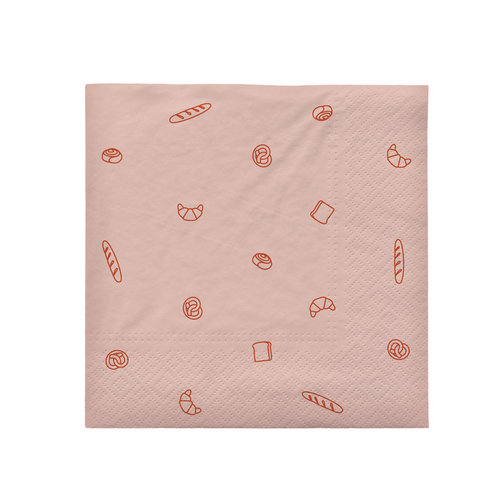 Broste Copenhagen Bread servetten papier pale blush - pak van 20 Broste Copenhagen Bread servetten papier pale blush - pak van 20