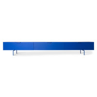 TV-meubel kobaltblauw met zichtbare houtnerven 250 cm