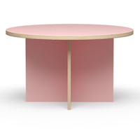Eettafel rond roze Ø 130