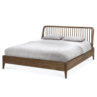 Spindle bed  hergebruikt teak - maat matras 180 cm