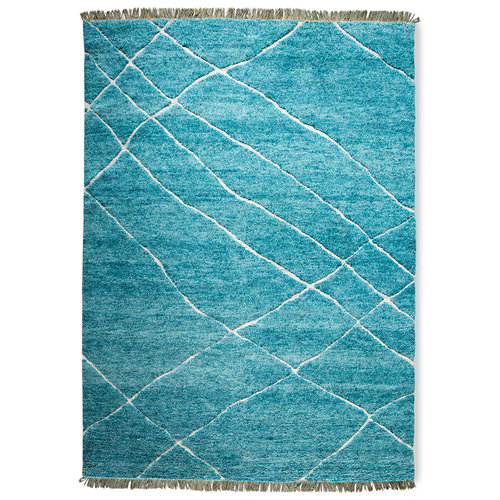 HKLiving Handgeweven tapijt turquoise wol 260 x 360 HKLiving Handgeweven tapijt turquoise wol 260 x 360