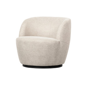 WOOOD Serra fauteuil pivotant en tissu tissé blanc cassé