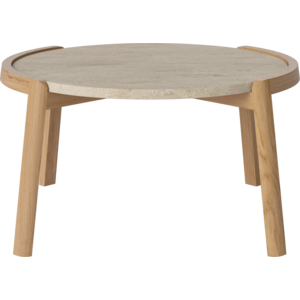 Bolia Mix salontafel rond eik natuur geolied blad zandkleurig travertijn Ø 65 x H 35 Bolia Mix salontafel rond eik natuur geolied blad zandkleurig travertijn Ø 65 x H 35