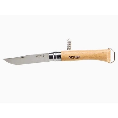 Opinel Gourmets kurkentrekker-zakmes met opener nr.10 rvs/hout