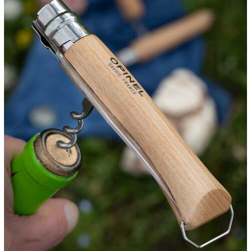 Opinel Gourmets kurkentrekker-zakmes met opener nr.10 rvs/hout